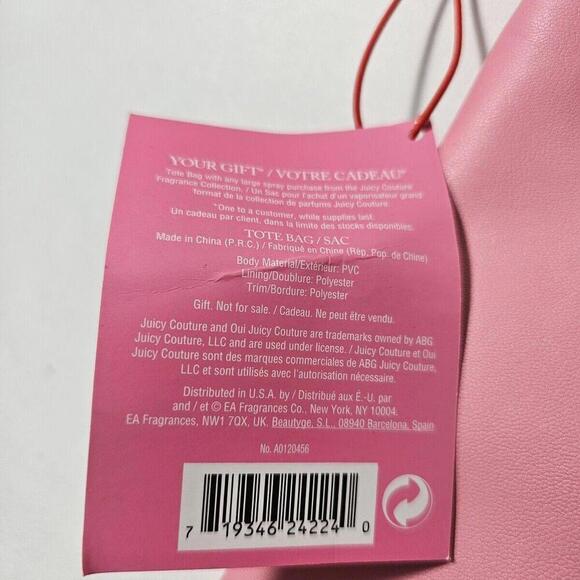 Juicy Couture Women's Tote Bag Shopper Shopping Purse Pink Gold - Picture 4 of 13